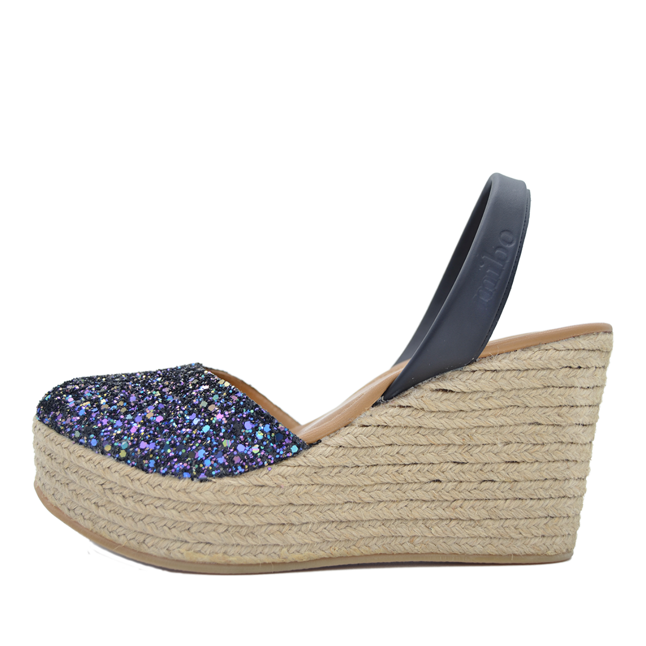 Sandale cu talpa inalta - Glitter Multi Negru