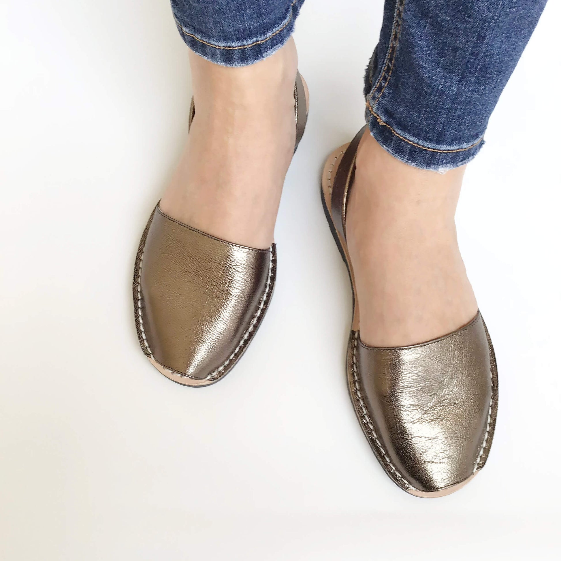 Sandale AVARCA din piele naturala - Bronz Sidefat Mibo