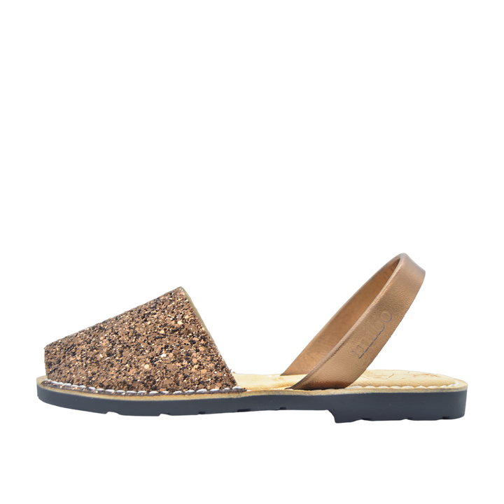 Sandale AVARCA din piele naturala - Glitter Chocolate