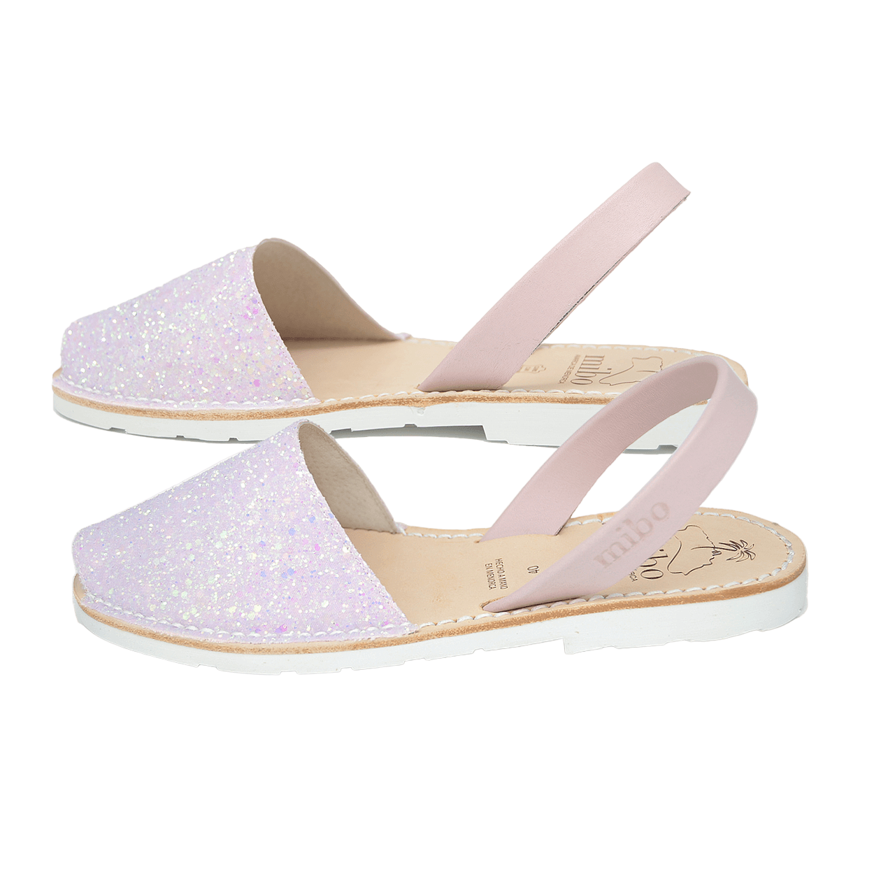 Sandale AVARCA din piele naturala - Glitter Roz Pastel