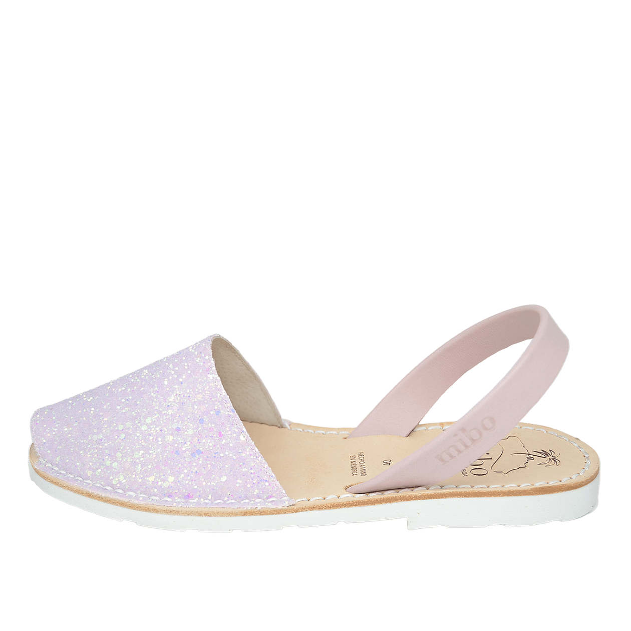 Sandale AVARCA din piele naturala - Glitter Roz Pastel