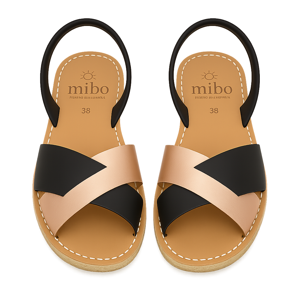 Sandale Cross din piele intoarsa - Rose Gold