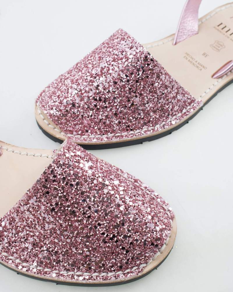 Set sandale Avarca mama si fiica din piele naturala - Glitter Candy Mibo AvarcaShop.ro