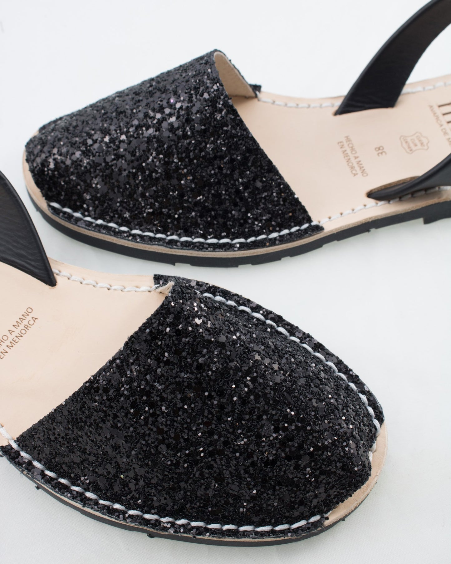 Sandale AVARCA din piele naturala - Glitter Negru