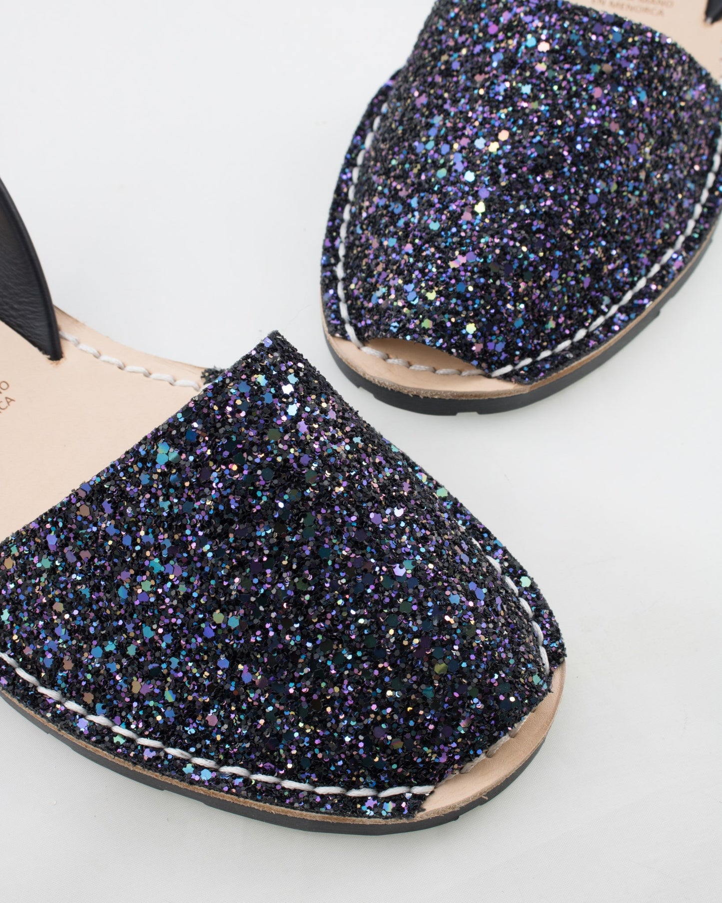 Sandale AVARCA din piele naturala - Glitter Multi Negru