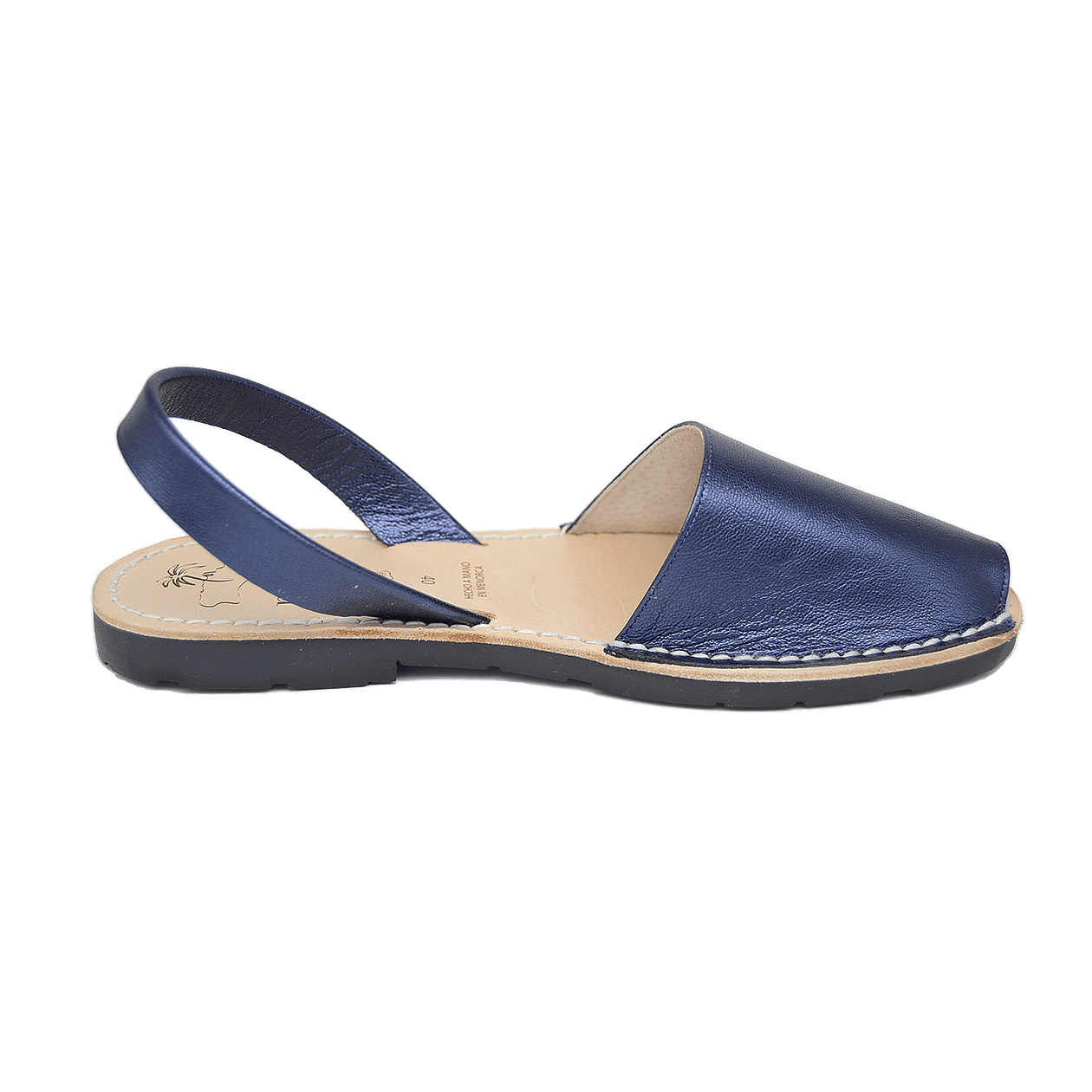Sandale AVARCA din piele naturala - Albastru Sidefat Mibo AvarcaShop.ro