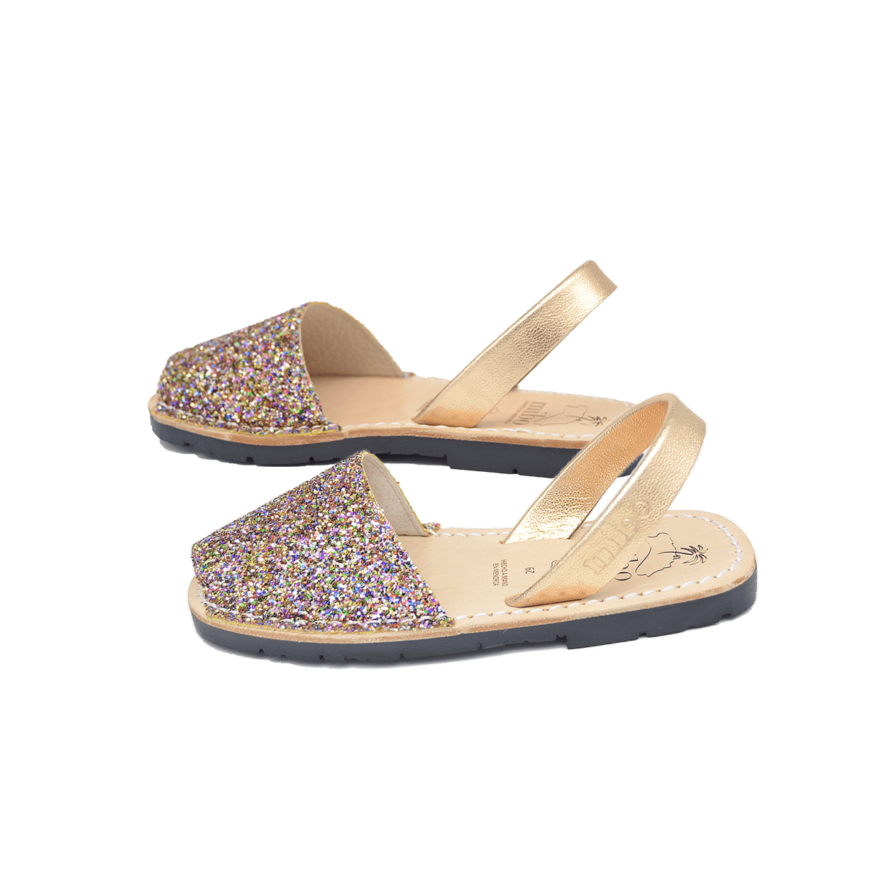 Sandale copii din piele naturala AVARCA glitter multicolor