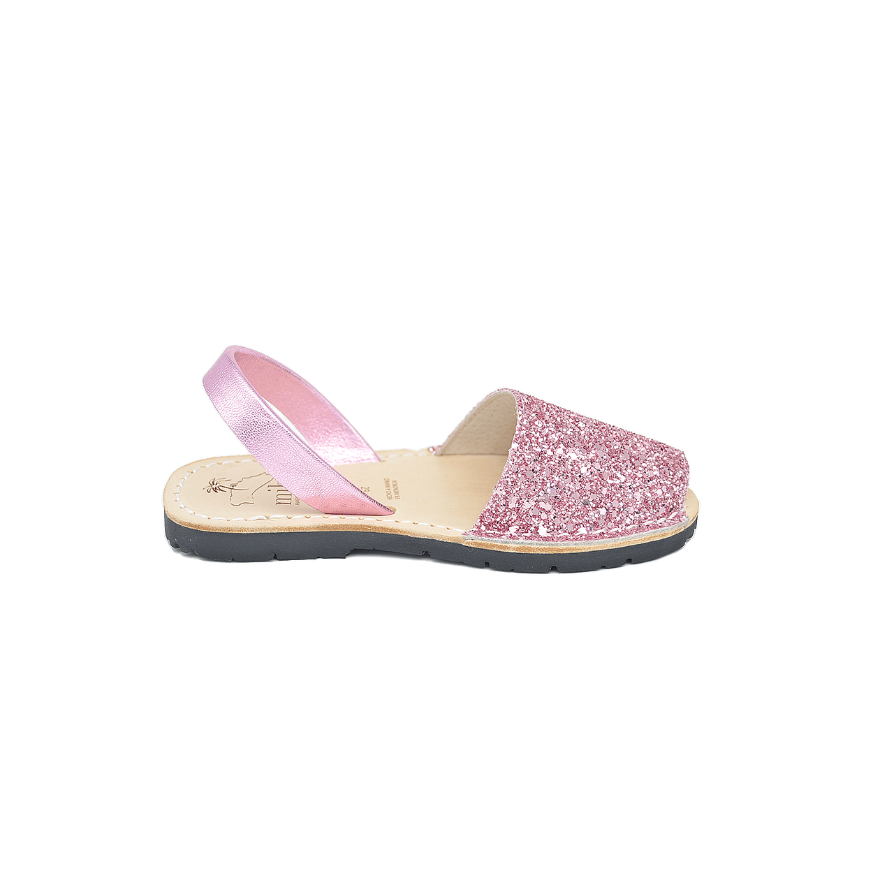 Sandale copii din piele naturala AVARCA glitter roz