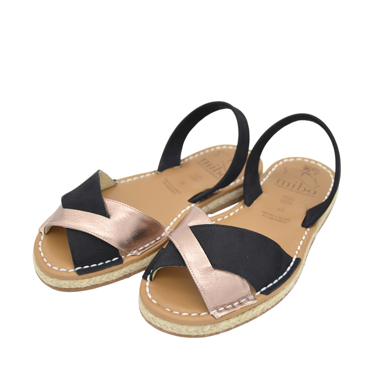 Sandale din piele intoarsa Cross - Rose Gold