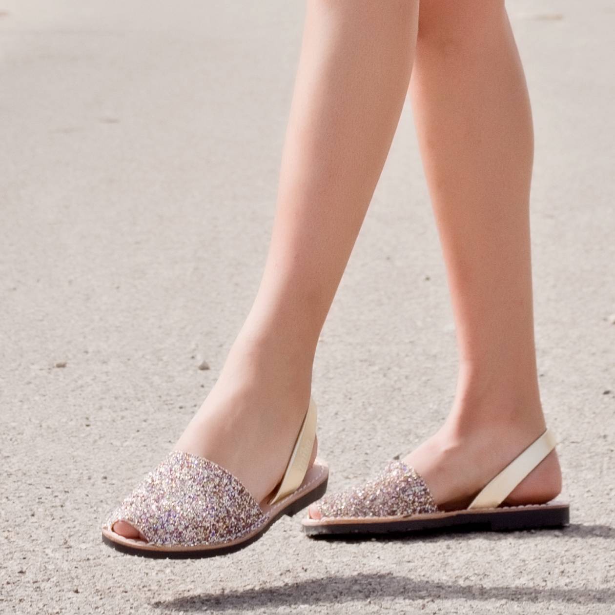 Sandale copii AVARCA din piele naturala - Glitter Multicolor Mibo