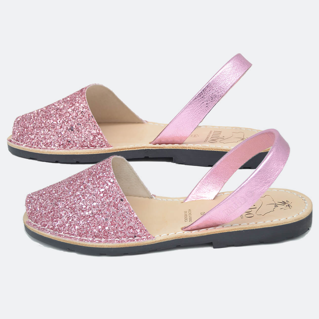 Sandale AVARCA din piele naturala - Glitter Candy Mibo