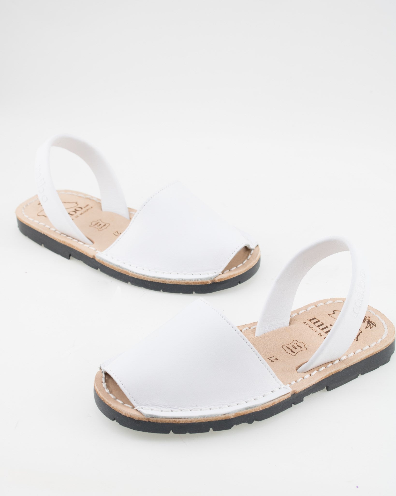 Sandale copii AVARCA din piele naturala - Alb Mibo AvarcaShop.ro