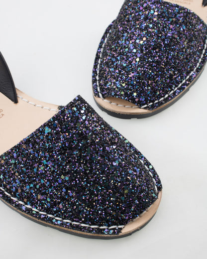 Sandale AVARCA din piele naturala - Glitter Multi Negru