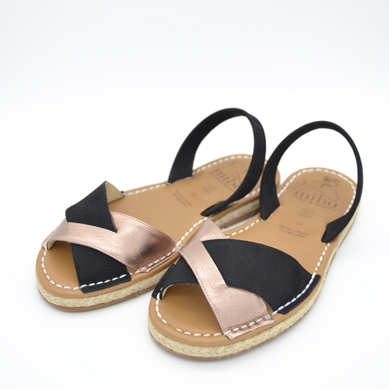 Sandale Cross din piele intoarsa - Rose Gold Mibo AvarcaShop.ro