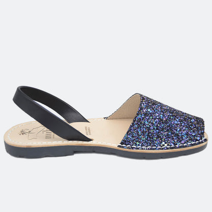 Sandale AVARCA din piele naturala - Glitter Multi Negru
