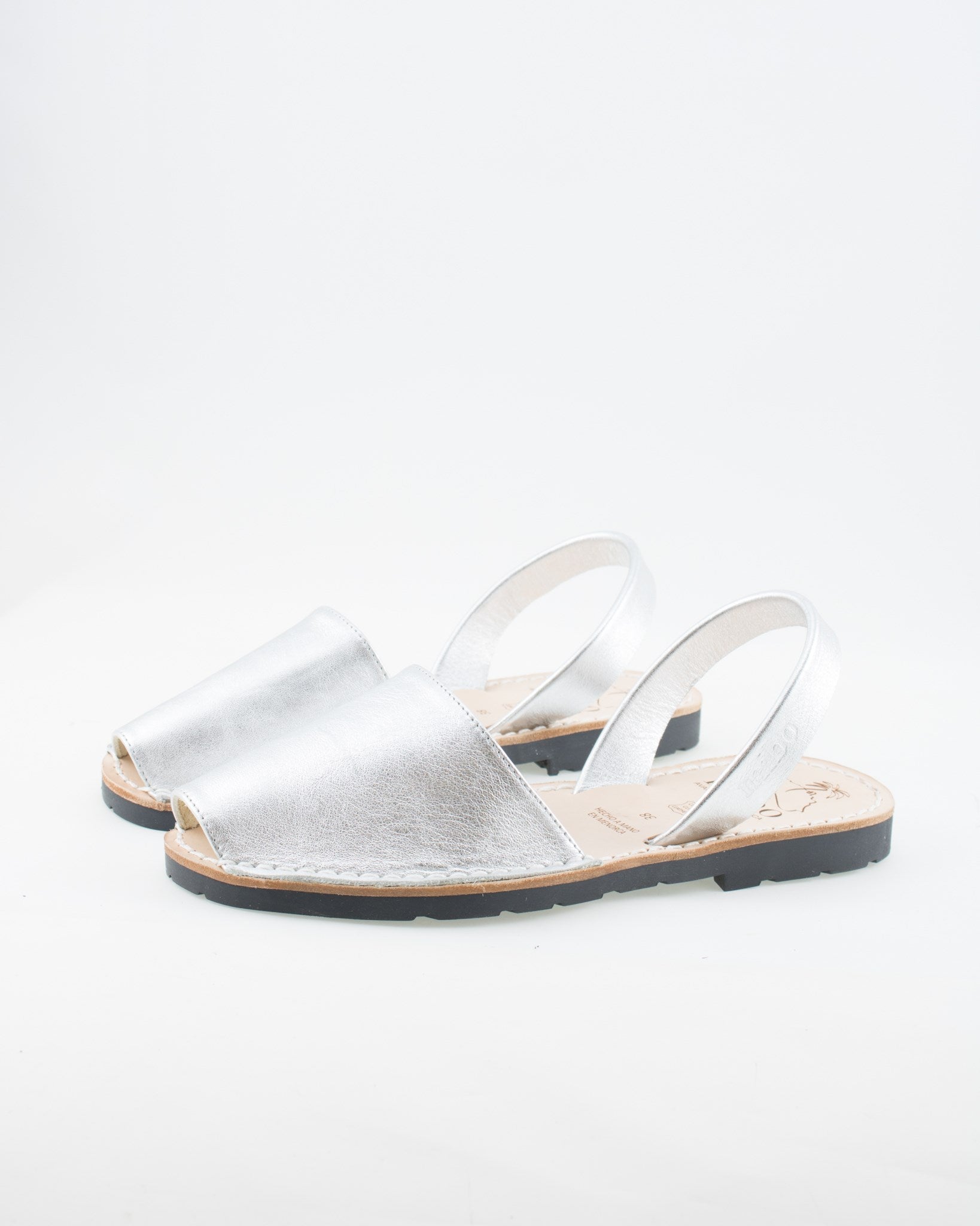 Sandale AVARCA din piele naturala - Argintii Mibo
